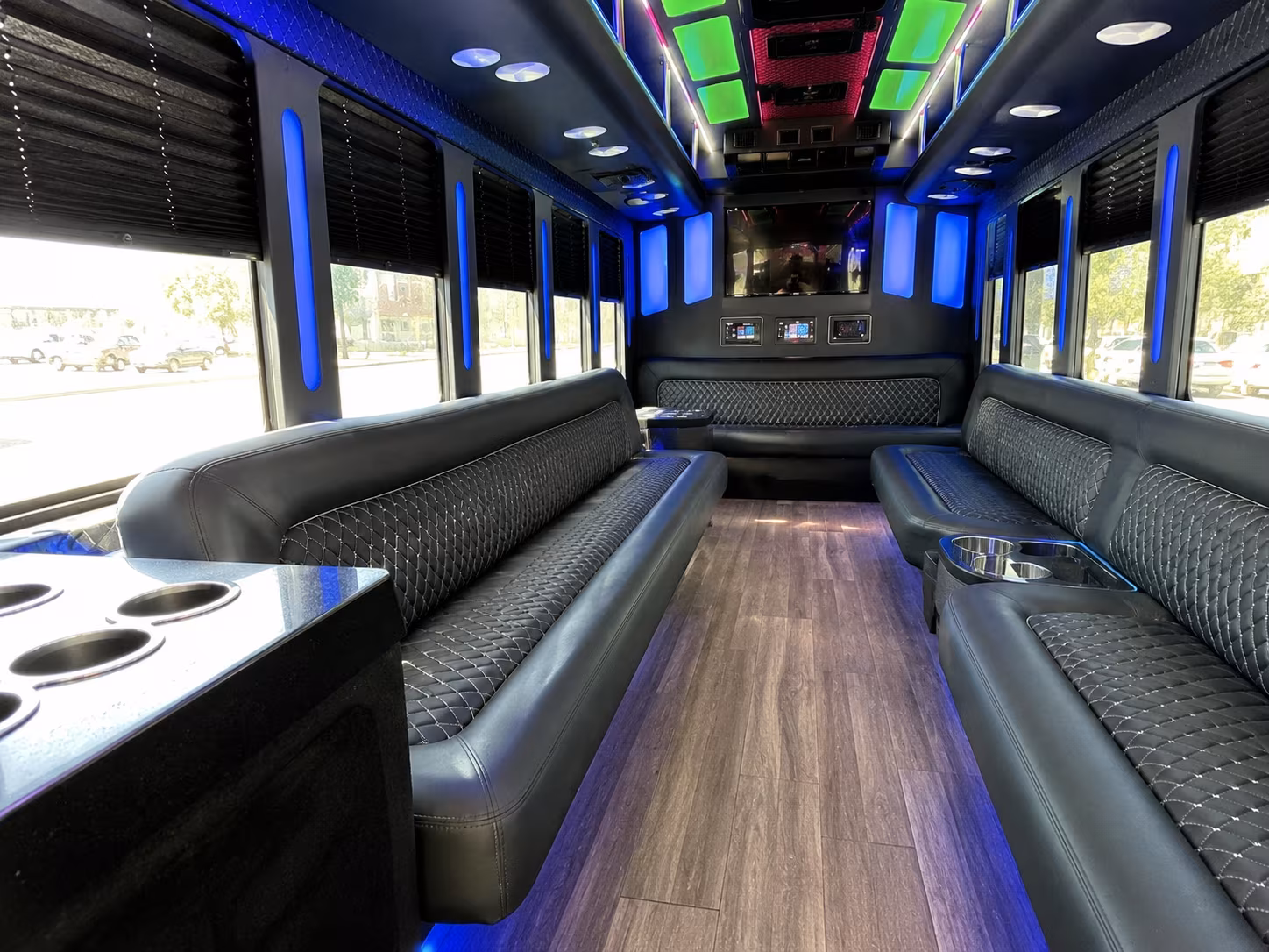 carlsbad 15 passenger party bus inside