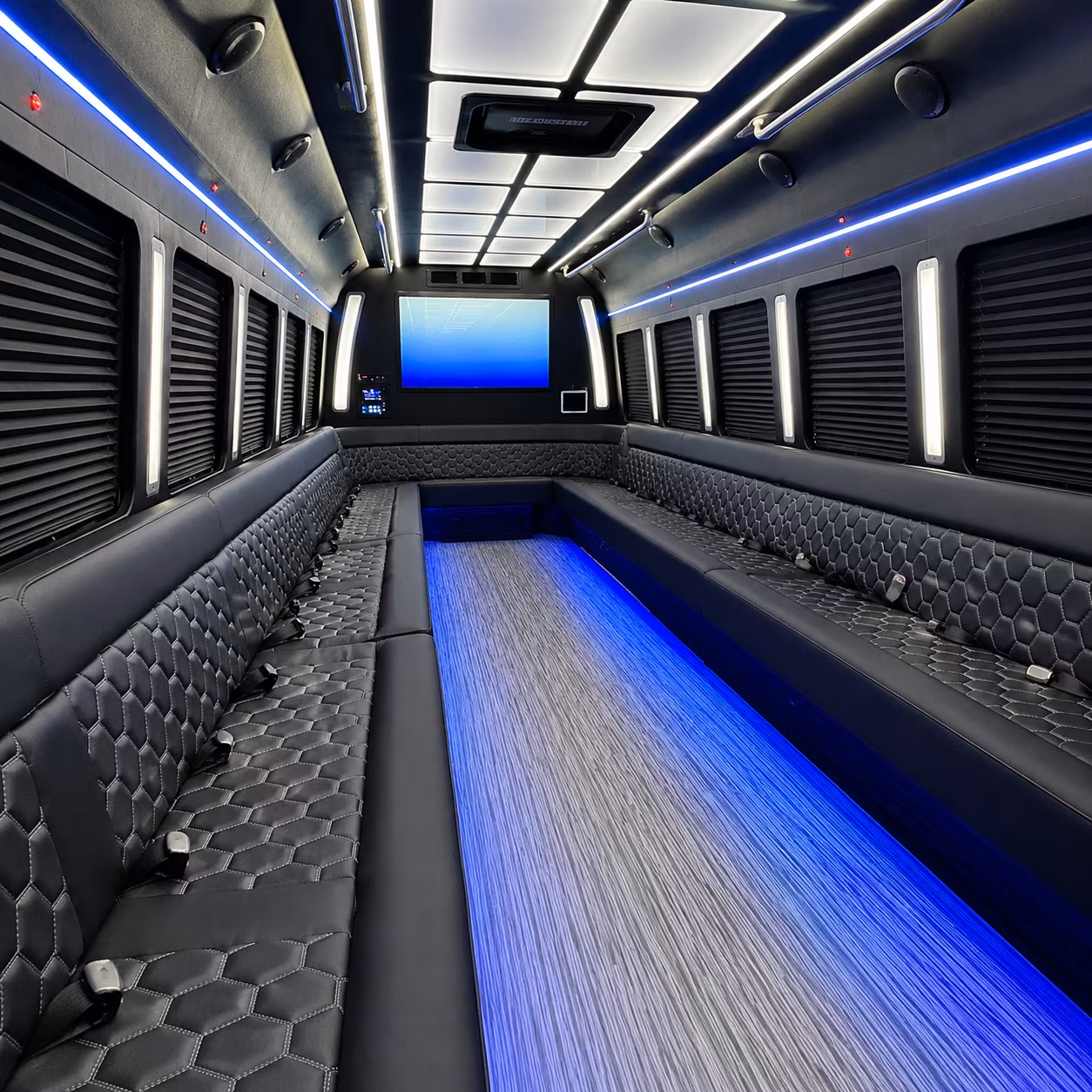 carlsbad 50 passenger party bus inside